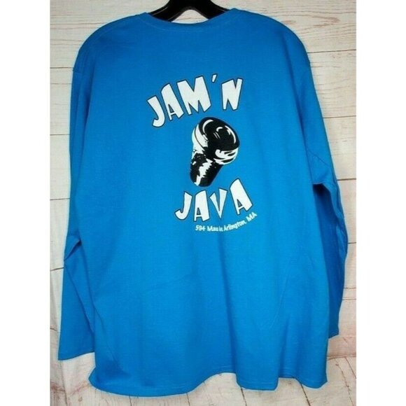 Gildan Ultra Cotton 2XL Women's Long Sleeve Blue Shirt – Jam’n Java 594 Mass Ave - Picture 6 of 12